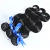 Human Weave Hair Bundles Naturel Noir 3pcs malaisien vague de corps vierge cheveux remy cheveux faisceaux double dessiné, sans perte, sans enchevêtrement