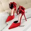 punta a punta abito da sposa scarpe donna tacchi alti estremi donne designer italiano designer marca bigtree scarpe di seta pompa di seta stiletto mary janes esagrpin