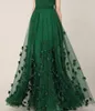 세련된 Zuhair Murad 이브닝 드레스 2019 Emerald Green Tulle Cap Sleeve Party 드레스 여성 커스텀 정식 댄스 파티 드레스 Red Carp9537965