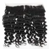 Cabelo humano Não Processado Cabelo Humano Laço Frontal Encerramento Peruano Solto Profundo Lace Frontals 13 * 4 1B Parte Livre 8 "-20" Livre Derramamento