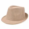 Women Fedora Trilby Gangster Cap Summer linen Panama Hat Vintage Retro Jazz Dance Hat Beach Sunhat 10pcs/lot