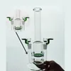 Glass Bong - Double Jointed water pipe 14.5mm joint size both with 14 screen bowl clear honeycomb perc smoking pipe