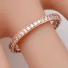 EDELL Authentic 100%925 Sterling Silver Ring Rose Gold Princess With Crystal Rings Compatible With Pandora DIY Exquisite gift Jewelry