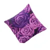 Funda de almohada Al por mayor- 45 * 45 cm Funda de cojín de felpa corta decorativa Flores de rosas rojas Impresión 3D Inicio para Adorn1