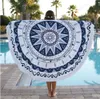 Acessórios redondos toalha de praia pizza hambúrguer impresso 150cm grande toalha de banho de natação mandala tapeçaria indiana praia jogar toalhas ao ar livre picni