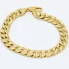 Mens Jewelry Set Flat Polished Curb Chain Set 18k Yellow Gold Filled Classic Mens Necklace+Bracelet (24 Inches,8.6 Inches)