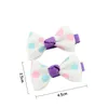 Baby Girls Bow Clips Candy Color Solid Polka Dot Flower Print Ribbon Bow Hairpin BB مقاطع شعر للأطفال