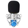 Microphone d'enregistrement sonore à condensateur professionnel bleu de haute qualité avec kit de montage de choc en métal