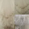 Stock Short Wedding Veil with Comb 1.5 Meters Bridal Veil with Sequin Lace Appliques Cheap Bridal Accessories