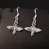 Biene fliegen Baumeln Kronleuchter Ohrringe 925 Silber Fischohrhaken 17.2x30.5mm 60pairs / los E962