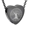 IJD9813 High Polish 316L Stainless Steel Cremation Pendant NecklaceTree of Life Heart Ashes Keepsake Urn Necklace