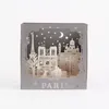 greeting cards pop up cards hollow laser cutting 3D PARIS cards handmade birthday party decorations party favors