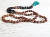 Knutt halsband 108 mala pärlor bodhi knuten halsband lava stenhalsband bön pärlor tofs halsband buddhist smycken206k