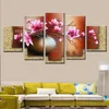 フレームを選ぶ5パネル大手描きの絵画現代花キャンバスオイルセットホームリビングルームの装飾ピクチャーウォールアートAMF8