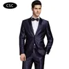 Groothandel - 2017 mannen bruidegom bruiloft pak slim fit formele mannen pak nieuwste jas broek designs mode jurk luxe smoking mannen blazers 2 stuks