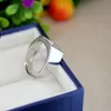 925 Sterling Silver Fashion Wedding Ring 9x11mm Princess Cabochon Semi Mount Men Fine Silver Ring Setting Jewelry260T