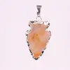 Mode Hot Arrowhead Point Jasper Naturel Druzy Pendentif Nouvel Argent Plaqué Exclusif Cristal Quartz Collier Pendentif Charmes Bijoux Conclusions