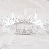 Superbes cristaux blancs argentés diadèmes et couronnes de mariage complets accessoires de diadèmes de mariée Vintage baroque diadèmes de mariée couronnes H07
