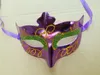 フラッシュグリッターパーティーコスチュームアイマスク女性アイウェアハロウィーンのテーママスカレードパーティーマスク、半面プラスチックマスク6色オプションワンサイズ
