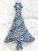 12pcs/lot Wholesale Crystal Rhinestone Christmas tree Pin Brooch Christmas gifts jewelry C682