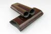 Brun färg och svart färgläderhållare 2 Tube Travel Cigar Case Humidor för rökning6572063