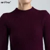 Hurtownie- Frommazz 2016 Jesień Zima Moda Kobiety Lady Sweter Wysoka Elastyczność Solidna Turleneck Slim Seksowny Dziwany Pullover FS16070