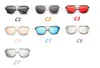 أزياء نساء Cat Eye Sunglasses مسطح العدسة مرآة النمط العلامة التجارية إطار معدني كبير الحجم عاكس نظارات 12pcs الكثير 260y