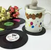 Mode het 6 st / set hem bord kopp matta kreativ inredning kaffe dryck placemat spinning retro vinyl-cd rekord drycker underlägg