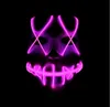 Nowa LED Halloween Ghost Maski Maski oczyszczający Rok wyborczy Maska El Drut Świecące Maska Neon 3 Modele Miga Party Scorey Horror Terror Czaszka Maska