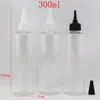 300ml empty clear cosmetic lotion plastic bottles with twist top cap,10 oz glue bottle ,E liquid packaging containers bottles