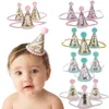 GirlsInfant los mini pétalos coronar sombrero recién nacido vendas de la flor accesorios para el cabello la 1ra fiesta de cumpleaños sombrero de lentejuelas