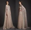 Krikor Jabotian 2019 Dresses Evening Wear With Wrap Champagne Beads Sequined A Line Prom Gowns Custom Made Formal Party Dress