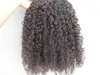 Brasilianska mänskliga Virgin Hair Extensions 9 stycken Klipp i hår Kinky Curly Hair Style Mörkbrun Naturlig Svart Färg