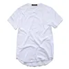 T-Shirts T-Shirt Mode Erweiterte Straße Stylet-Shirt Kleidung Abgerundeter Saum Lange Linie Tops T-Shirts Hip Hop Urban Blank Basic T-Shirts Tx135 9ryw