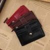 hot sale zipper coin purse magnet short bifold super Slim simple retro pu leather card holder