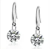 Fine Jewelry Dangle Drop Earrings 100% Genuine Real 925 Sterling Silver Austrian Crystal Fashion Costume Eearring