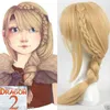 En gros livraison gratuiteNouveau Mignon Anime Cosplay Perruque Blonde Couleur Tresse Style Perruques De Cheveux Synthétiques