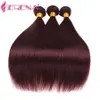 Colore 99J rosso vino dritto capelli umani tesse 4 pz lotto 10-30 pollici colore bordeaux estensione dei capelli brasiliano dritto / onda del corpo dei capelli umani