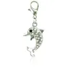 Helt ny mode charms dangle rhinestone dolphin djur charm med hummer lås diy smycken gör tillbehör