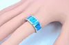 أزياء التجزئة الكاملة Fine Blue Fire Opal Ring 925 Silver Plated Jewelry for Women RMF16032601229H