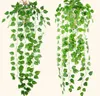 2017 Hot sale Artificial Grape Leaves Wall Hanging Green Plants Home Decoration Ivy Simulation Rattan Green Pineapple G506