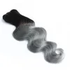 300G Ombre Dwucie Human Hair Bundles T 1b Grey DOBRY Brazylijska Brazylijska Brazylijska Kambodżańska peruwiańska Indian296f