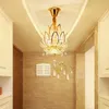 Moderne luxe kristallen gouden lotus corridor hanglampen balkon hangende lampen Europese hal hanger verlichtingsarmaturen