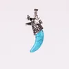 Naturliga Rutilerade Quartz Mixed Gems Stones Claw Paw Tibetan Silver Carved Jade Dragon Head Pendant Pärlor för dina egna smycken design 10st