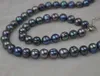 Ensemble collier et bracelet de perles d'eau douce noires, 10mm, 50cm/20cm, livraison gratuite