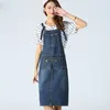 Großhandel - OHRYIYIE Neue Denim-Kleid Frauen 2017 Sommer Frühling koreanische Mode Strap Denim Kleider Sommerkleid mit Loch Overalls Jeans Kleid