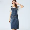 All'ingrosso- OHRYIYIE New Denim Dress Women 2017 Summer Spring Moda coreana con cinturino in denim Abiti prendisole con tuta con foro Jeans Dress