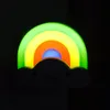 Night Lights LED Dziecko Dzieci Rainbow Maluch Nightlight Z Wtyczką Czujnik głosu W Wall Lamp