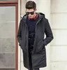 Marque longue hiver veste hommes marque vêtements mâle coton automne manteau nouveau top qualité noir vers le bas Parkas hommes