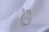 2017 vendas quentes chapeamento 925 coração de prata asas de anjo anel de abertura encantos de alta qualidade homem mulher anel jóias da moda 10 pçs / lote